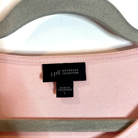 J. Jill WearEver Collection Pale Pink Color Block Long Lined Tunic Top Large - Picture 2 of 5